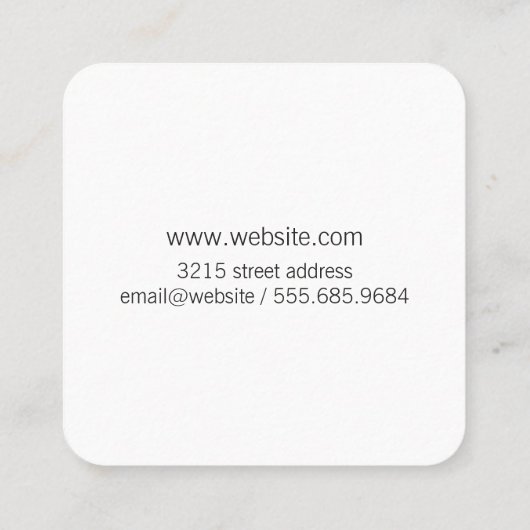 Elegant Professional Cursive / Slate Vierkante Visitekaartje (Achterkant)