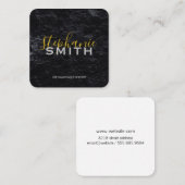 Elegant Professional Cursive / Slate Vierkante Visitekaartje (Voorkant / Achterkant)