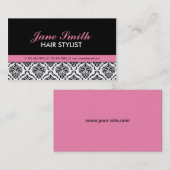 Elegant Professional Damask Floral Cosmetoloog Visitekaartje (Voorkant / Achterkant)