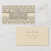 Elegant Professional Damask Interior Decorator Visitekaartje (Voorkant / Achterkant)