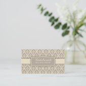 Elegant Professional Damask Interior Decorator Visitekaartje (Staand voorkant)