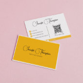 Elegant Professional Dark Green Script QR-code Visitekaartje