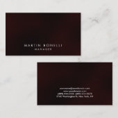 Elegant Professional Dark Red Plain Visitekaartje (Voorkant / Achterkant)
