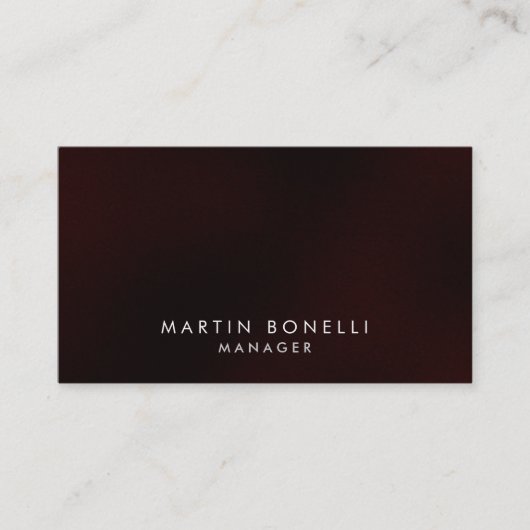 Elegant Professional Dark Red Plain Visitekaartje (Voorkant)