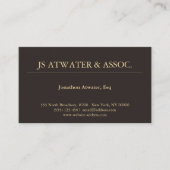 Elegant Professional Executive Lawyer Dark Brown Visitekaartje (Voorkant)