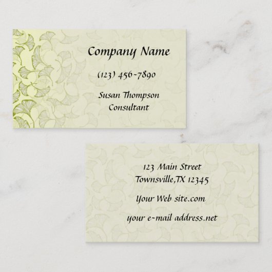 Elegant Professional Falling Ginkgo Leaves Visitekaartje (Voorkant / Achterkant)