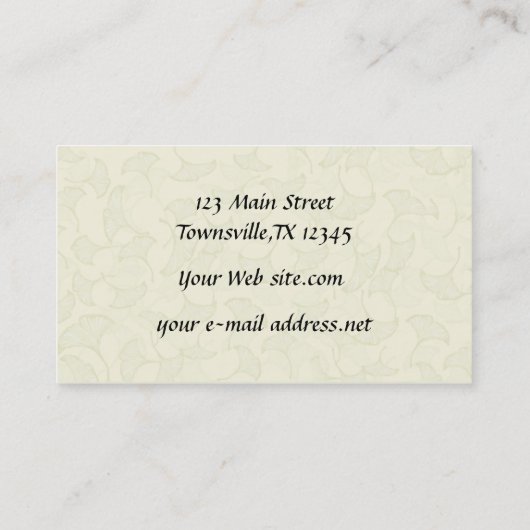 Elegant Professional Falling Ginkgo Leaves Visitekaartje (Achterkant)