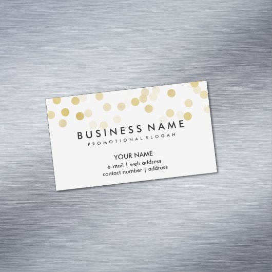 Elegant Professional Faux Gold Foil Glitter Licht Magnetisch Visitekaartje (Voorbeeld)