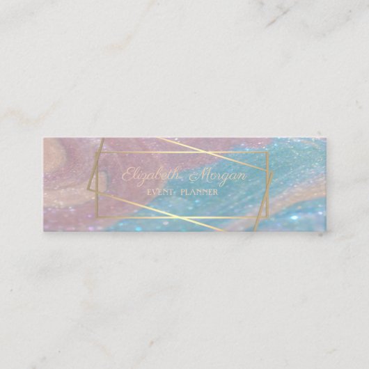 Elegant Professional, Faux Gold Lijst, marmer Mini Visitekaartje (Voorkant)