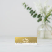 Elegant Professional, Faux Gold Lips Mini Visitekaartje (Staand voorkant)