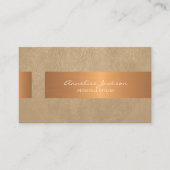 Elegant professional faux gold metallic beige visitekaartje (Voorkant)