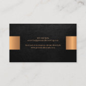 Elegant professional faux gold metallic black visitekaartje (Achterkant)