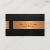 Elegant professional faux gold metallic black visitekaartje (Voorkant)