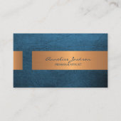 Elegant professional faux gold metallic blue visitekaartje (Voorkant)
