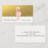 Elegant Professional, Faux Gold, Roze Flamingo Cro Visitekaartje (Voorkant / Achterkant)