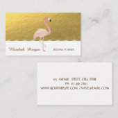 Elegant Professional, Faux Gold, Roze Flamingo Visitekaartje (Voorkant / Achterkant)