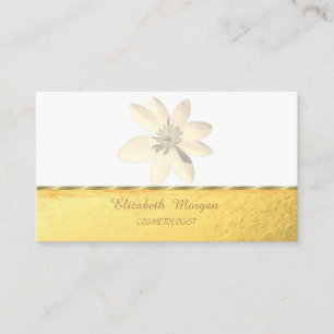 Elegant Professional, Faux Gold, White Daisy Visitekaartje