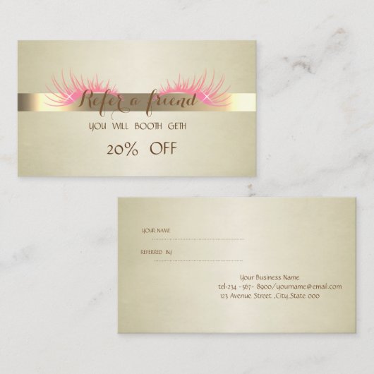 Elegant Professional, Faux Lashes Reference Kaart (Voorkant / Achterkant)