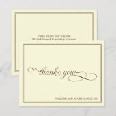 Elegant Professional Flat Hartelijk dank Bedankkaart (Voorkant / Achterkant)