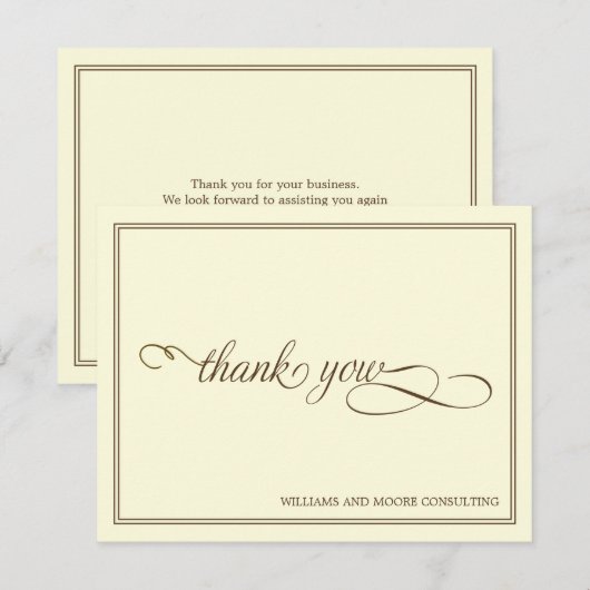 Elegant Professional Flat Hartelijk dank Bedankkaart (Voorkant / Achterkant)