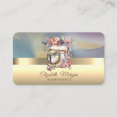 Elegant Professional Floral Mixer Bakery Gold Visitekaartje (Voorkant)