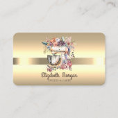 Elegant Professional Floral Mixer Stripe Gold Visitekaartje (Voorkant)