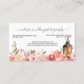 Elegant Professional Floral Weddenschap Fotograaf Visitekaartje (Achterkant)