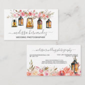Elegant Professional Floral Weddenschap Fotograaf Visitekaartje (Voorkant / Achterkant)