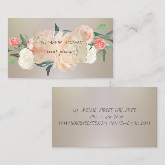 Elegant Professional , Flowers Visitekaartje (Voorkant / Achterkant)