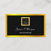 Elegant Professional Framed Logo Black VIP Gold Visitekaartje (Voorkant)
