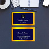 Elegant Professional Framed Logo marine White Gold Visitekaartje