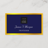 Elegant Professional Framed Logo marine White Gold Visitekaartje (Voorkant)