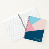 Elegant Professional Geometric Pink Navy Blue Notitieboek (Binnen)