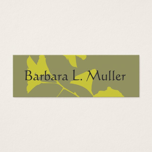 Elegant Professional Ggloed Ginkgo Leaves Mini Visitekaartjes (Voorkant)