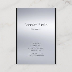 Elegant Professional Glamor Silver Plain Luxury Visitekaartje