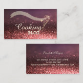 Elegant Professional, Glitter Bokeh, Whisk, Koken Visitekaartje (Voorkant / Achterkant)