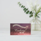 Elegant Professional, Glitter Bokeh, Whisk, Koken Visitekaartje (Staand voorkant)