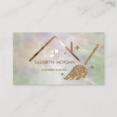 Elegant Professional Glitter Broom House Opal Visitekaartje (Voorkant)