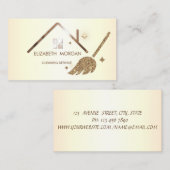 Elegant Professional Glitter Broom House Visitekaartje (Voorkant / Achterkant)