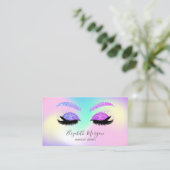 Elegant Professional Glitter Lashes Holographic Visitekaartje (Staand voorkant)