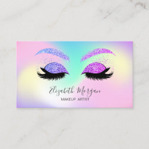 Elegant Professional Glitter Lashes Holographic Visitekaartje