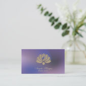 Elegant Professional Glitter Lotus Flower Purple Visitekaartje (Staand voorkant)