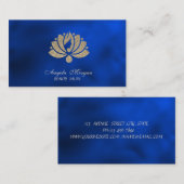 Elegant Professional Glitter Lotus Royal Blue Visitekaartje (Voorkant / Achterkant)