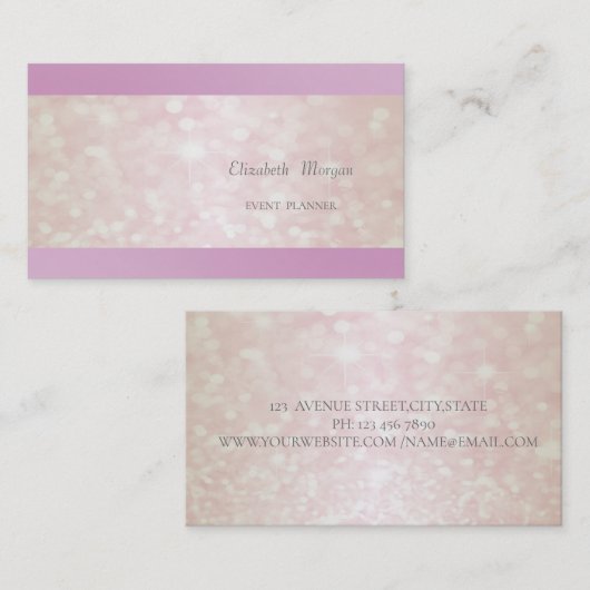 Elegant Professional Glittery Bokeh Visitekaartje (Voorkant / Achterkant)
