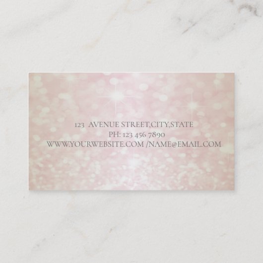 Elegant Professional Glittery Bokeh Visitekaartje (Achterkant)