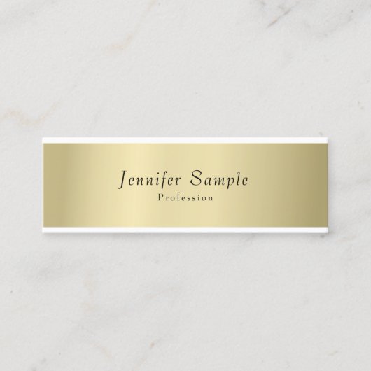Elegant Professional Gold Blik Minimalistisch Mode Mini Visitekaartje (Voorkant)
