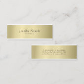 Elegant Professional Gold Blik Minimalistisch Mode Mini Visitekaartje (Voorkant / Achterkant)