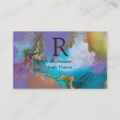 Elegant Professional Gold Blue Paars Periwinkle Visitekaartje (Achterkant)