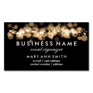 Elegant Professional Gold Bokeh Lights Visitekaartje Magneet
