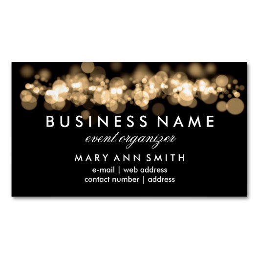 Elegant Professional Gold Bokeh Lights Visitekaartje Magneet (Voorkant)